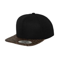 Flexfit By Yupoong Leather Snapback (6089Lh) Black/Ostrich